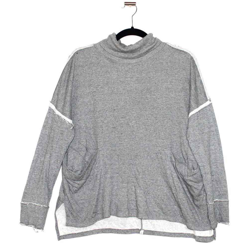 Free People Grey Turtle Neck Long Sleeve Top XS